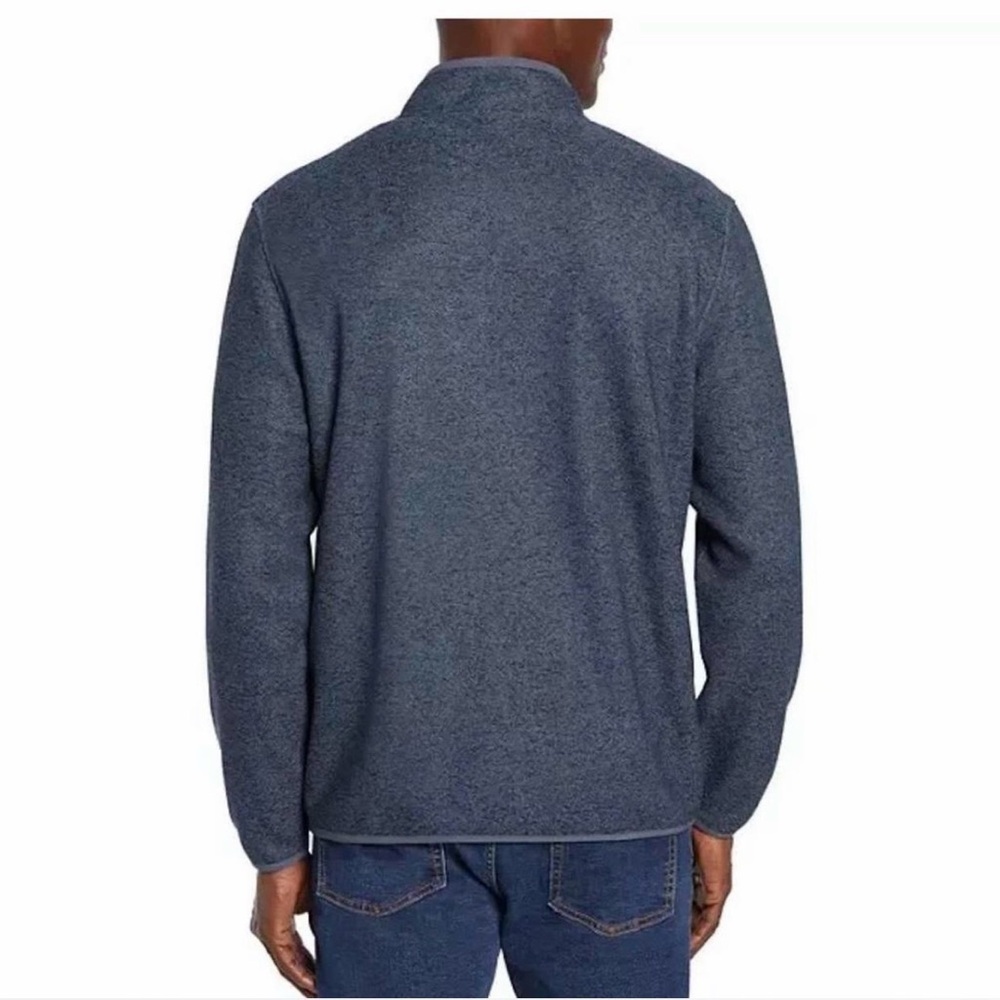 Eddie Bauer Men's Heather Navy Half-Zip Sweater - Picture 2 of 7